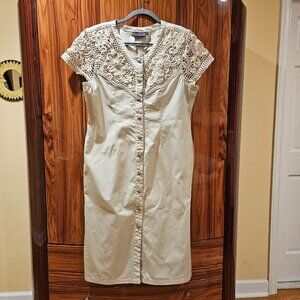 Lafei Star midi sheath button-down dress, size L/XL